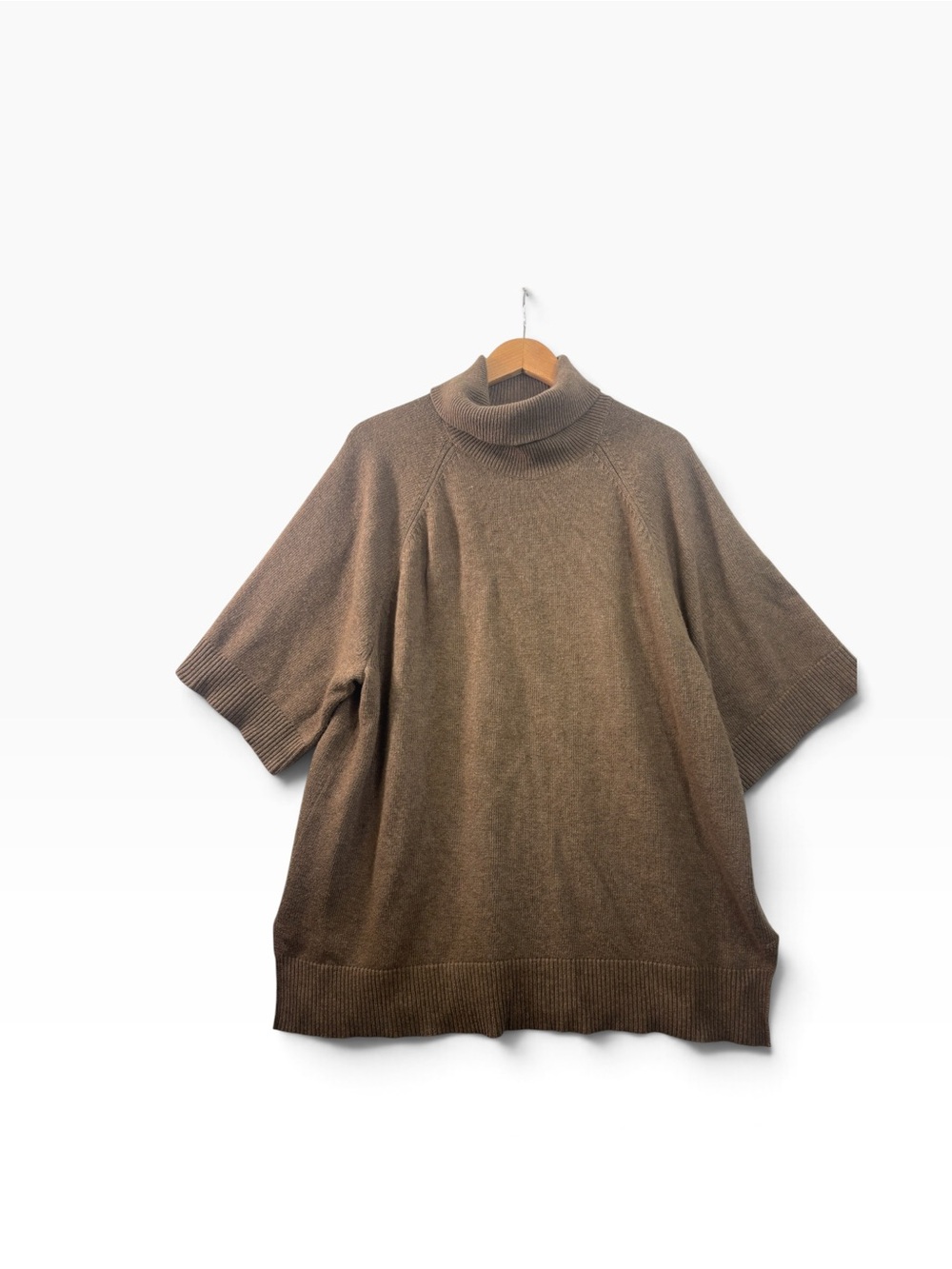 Lauren Ralph Lauren Turtleneck Sweater Size 2XL Brown Swing Side Slit